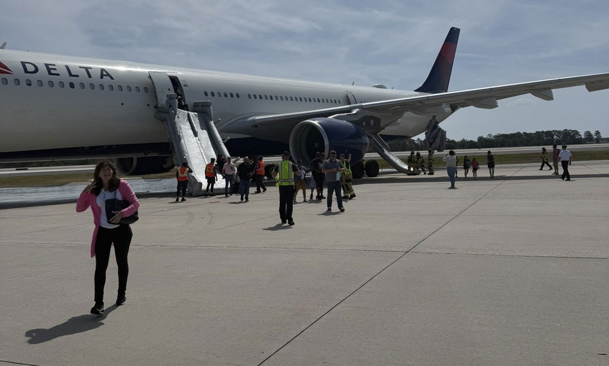 Delta flight evacuated after engine fire at Orlando airport