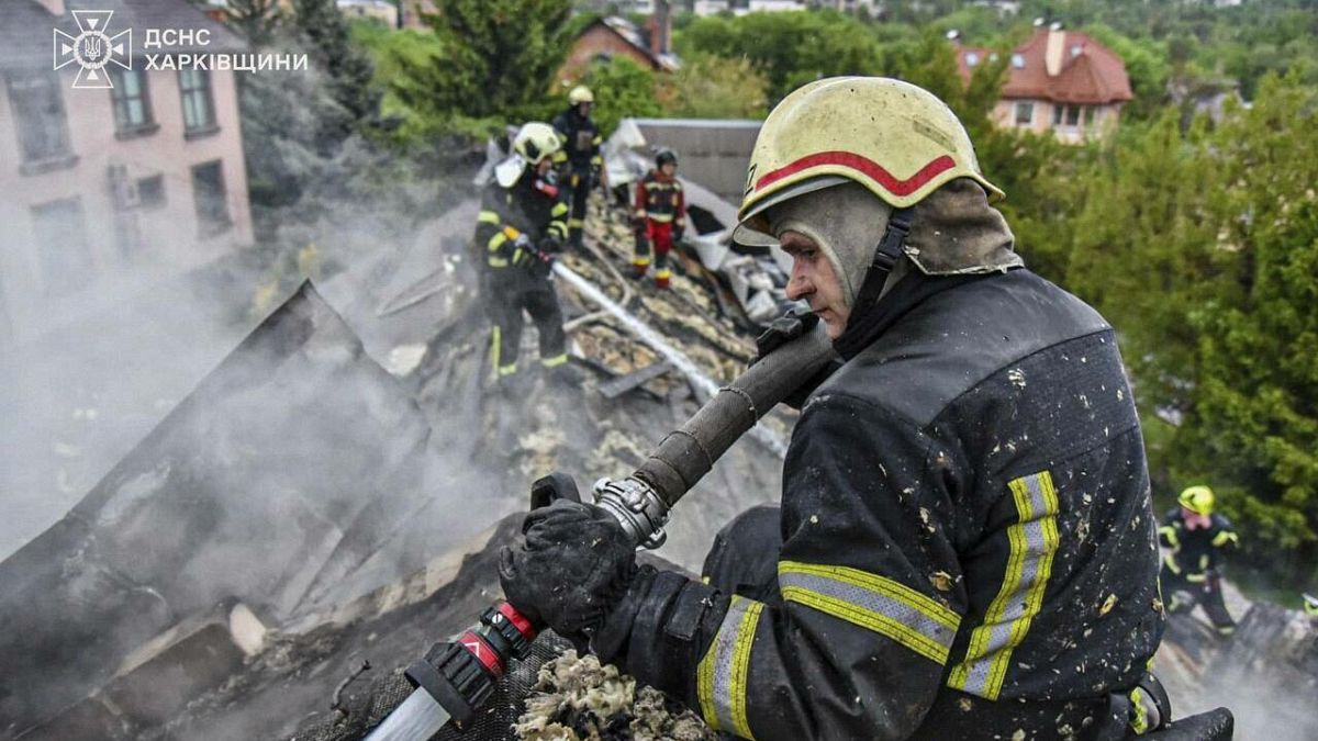 Russia launches drones strikes on Ukrainian city of Kharkiv, starting fires across city