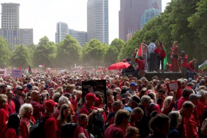 Tens of thousands protest in The Hague to demand Dutch government action on Gaza war