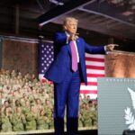 Trump singles out France over WWII victory celebrations as he addresses US troops stationed in Qatar