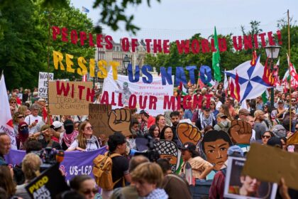 Hundreds take to the streets of the Hague in demonstration against NATO days before major summit