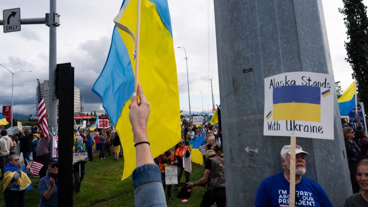 Protesters oppose Donald Trump's Alaskan summit with his Russian counterpart Vladimir Putin